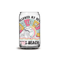 Load image into Gallery viewer, I followed my heart and it led me to the beach 16oz Libbey Glass Can UV-DTF or Sublimation Wrap - Decal
