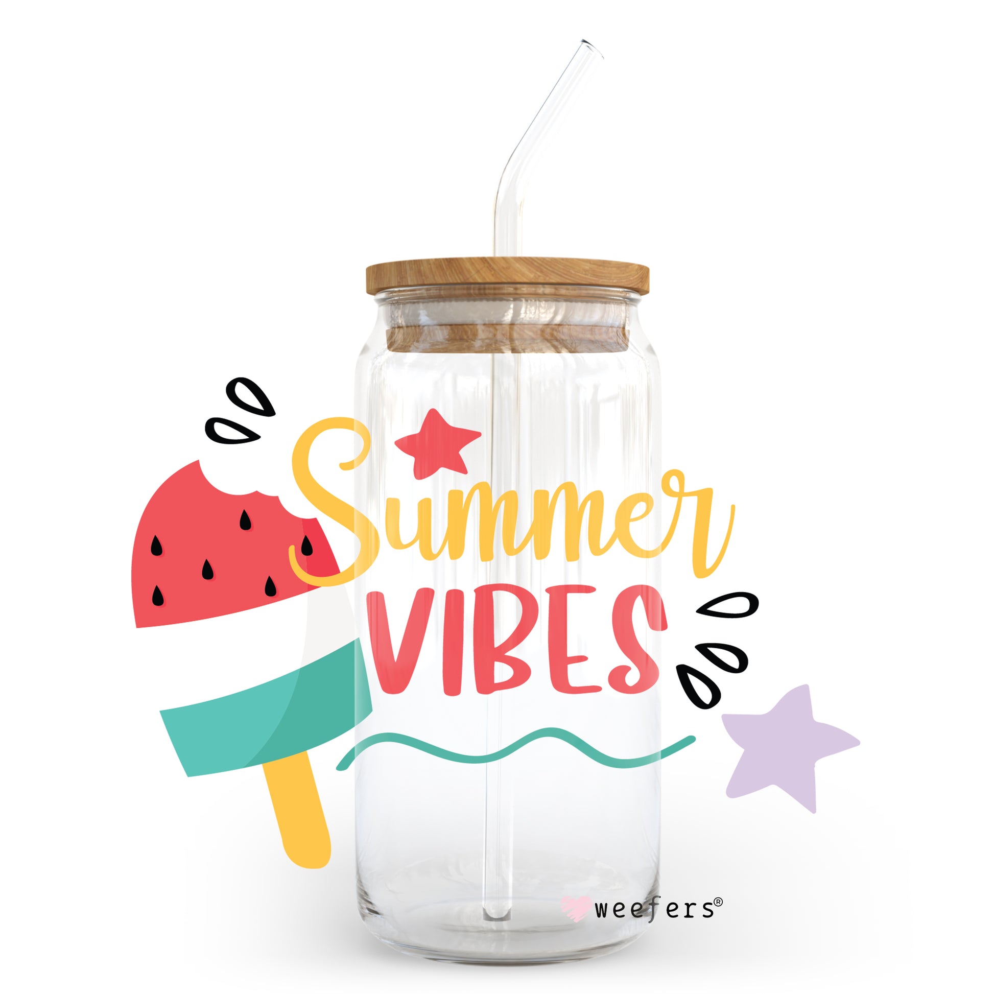 Watermelon Summer Vibes 20oz Libbey Glass Can, 34oz Hip Sip, 40oz Tumbler UV DTF or Sublimation Decal Transfer - Weefers