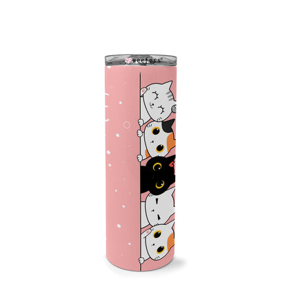 20oz Skinny Tumbler Wrap - Kitty Cats Have a Nice Day - Weefers