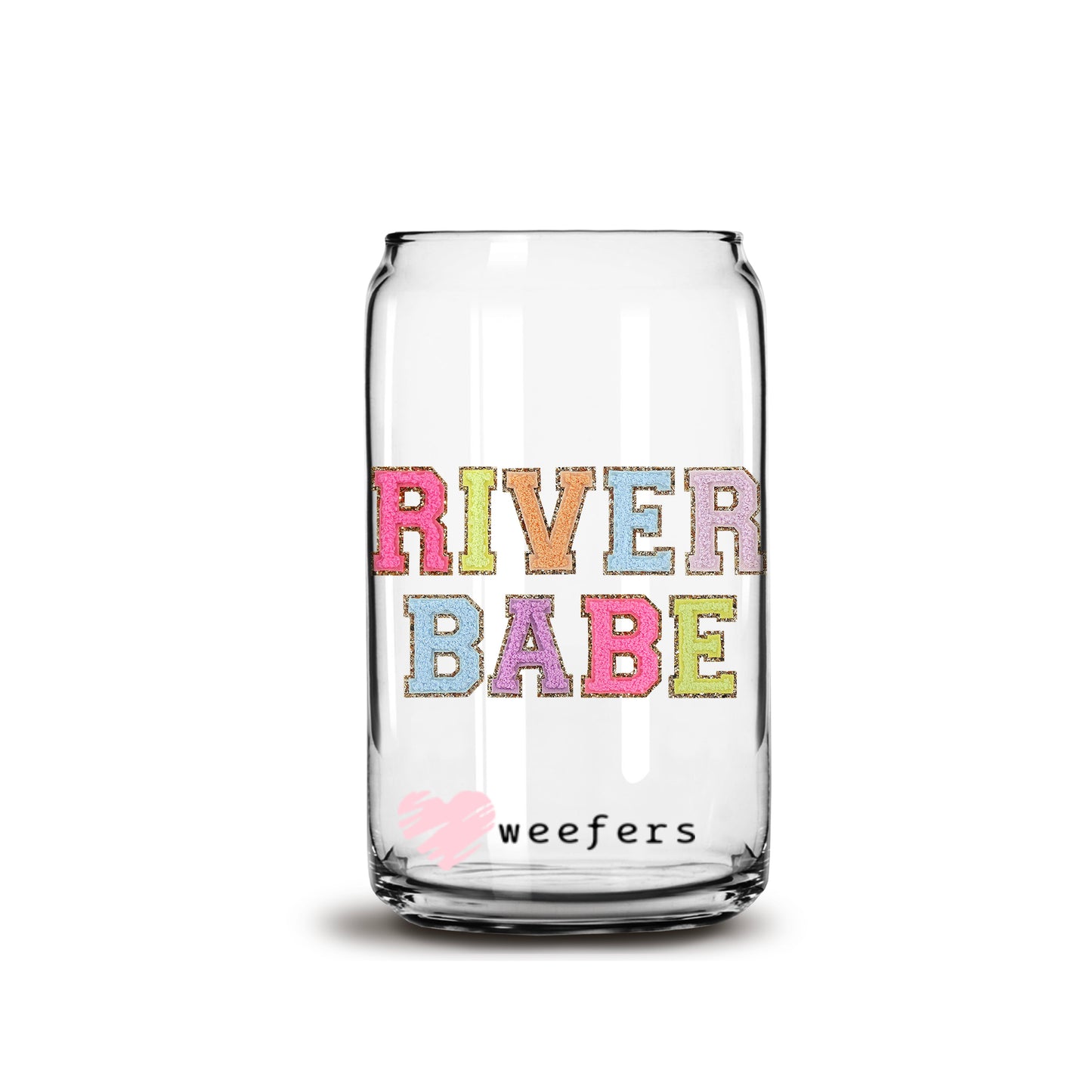 River Babe Faux Chanelle 16oz Libbey Glass Can UV DTF or Sublimation Wrap - Decal - Weefers