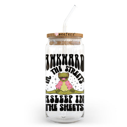 Awkward in the Streets Asleep In the Sheets 20oz Libbey Glass Can UV DTF or Sublimation Wrap - Decal Transfer Weefers