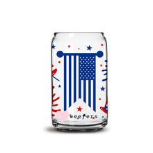 Load image into Gallery viewer, 4th of July USA Flags 16oz Libbey Glass Can UV-DTF or Sublimation Wrap - Decal
