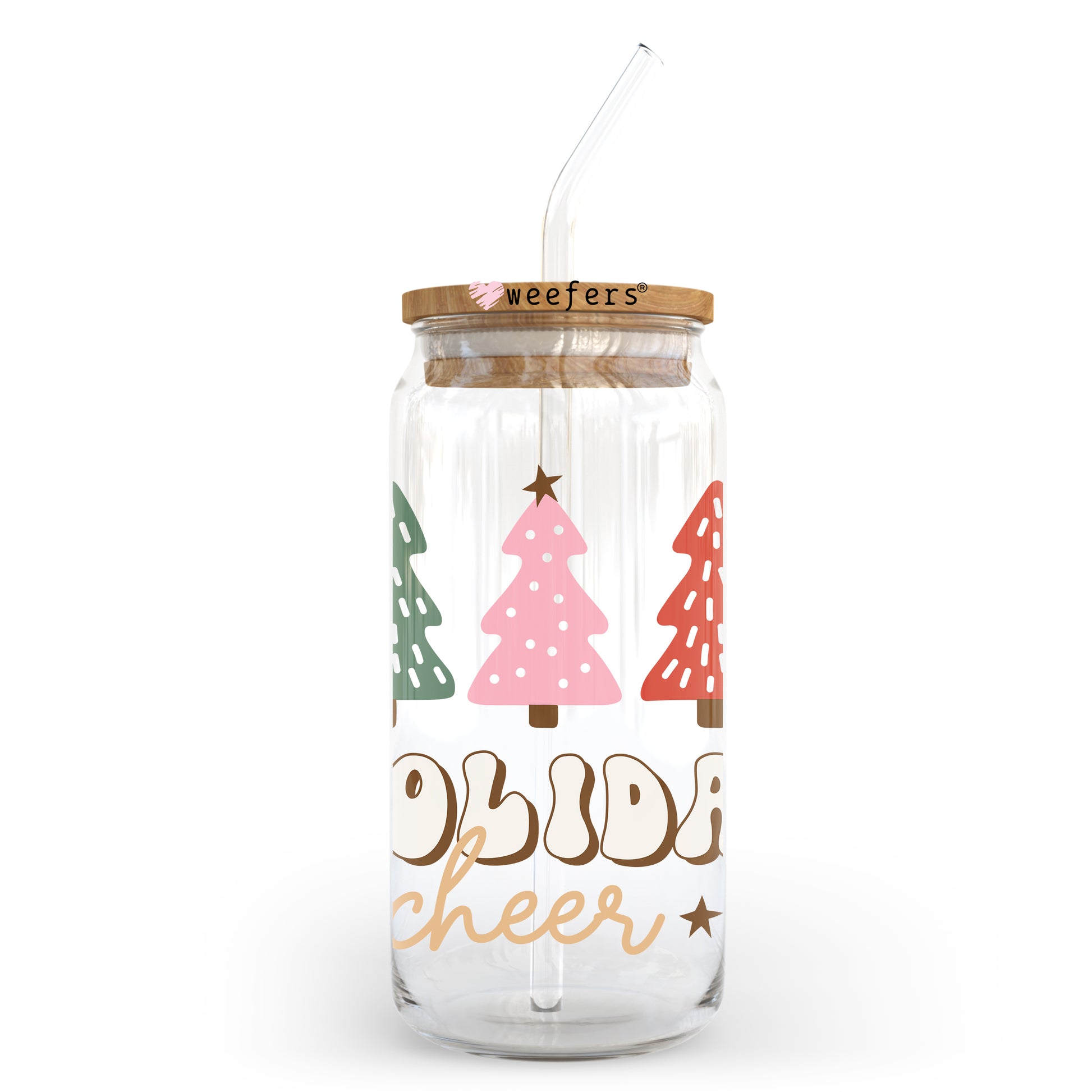 Holiday Cheer Christmas 20oz Libbey Glass Can, 34oz Hip Sip, 40oz Tumbler UV DTF or Sublimation Decal Transfer - Weefers