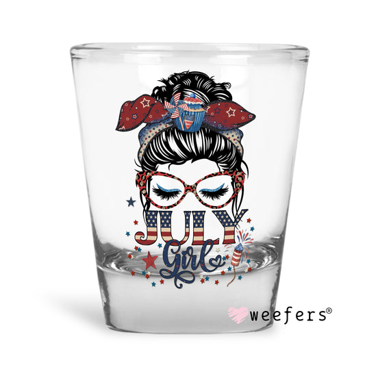 July Girl Shot Glass Short UV DTF or Sublimation Wrap - Decal - Weefers