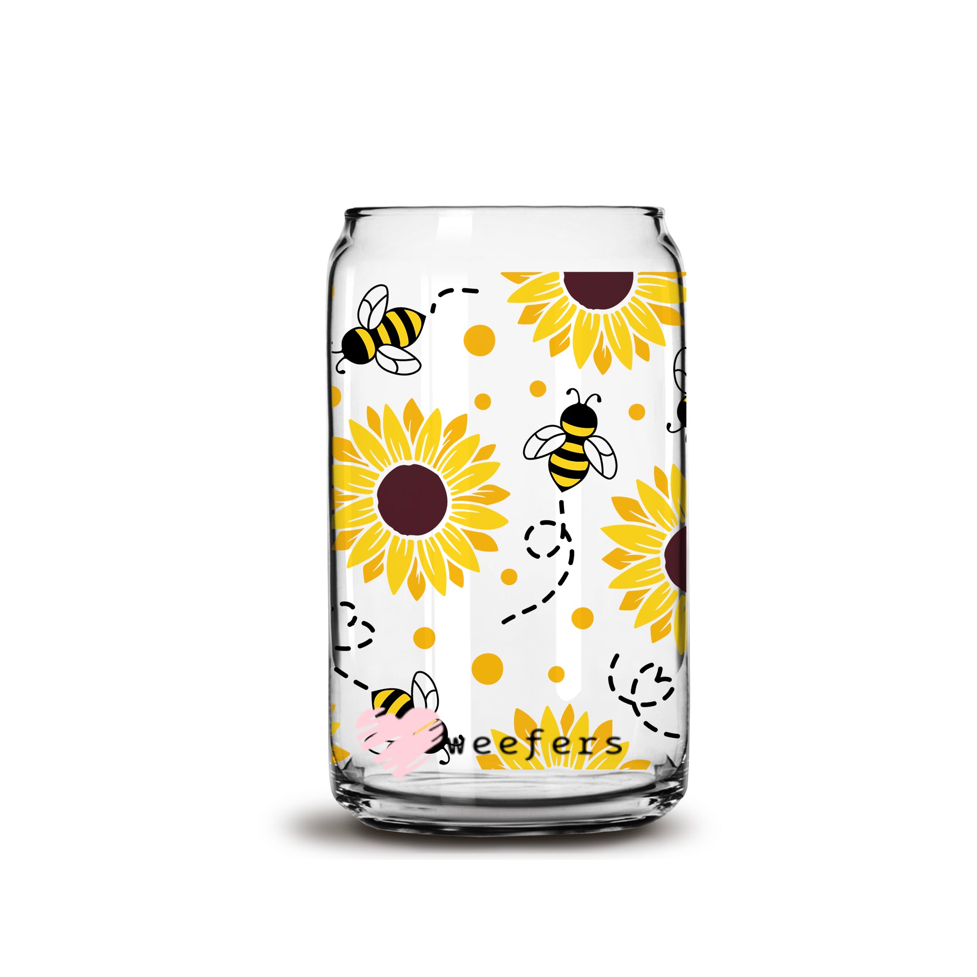 4th of July Glass Can wrap. American sunflower Beer Can Glass Wrap