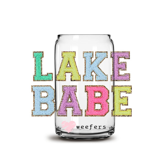 Lake Babe Faux Chenelle 16oz Libbey Glass Can UV DTF or Sublimation Wrap - Decal - Weefers