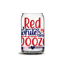 Load image into Gallery viewer, Red White and Boozie 16oz Libbey Glass Can UV-DTF or Sublimation Wrap - Decal
