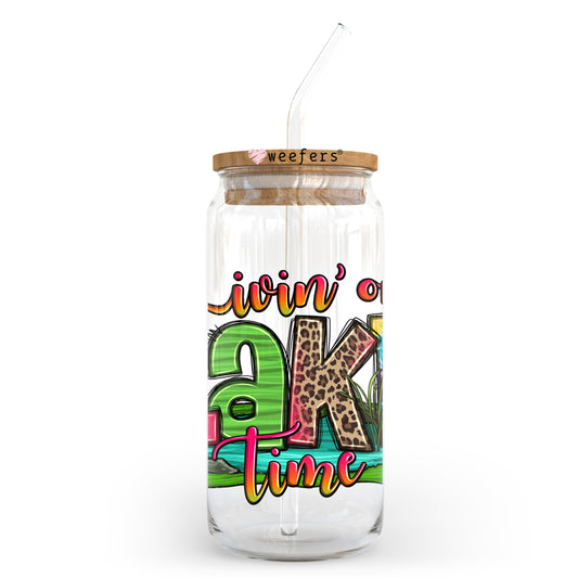 Livin' on Lake Time 20oz Libbey Glass Can UV DTF or Sublimation Wrap - Decal Transfer - Weefers