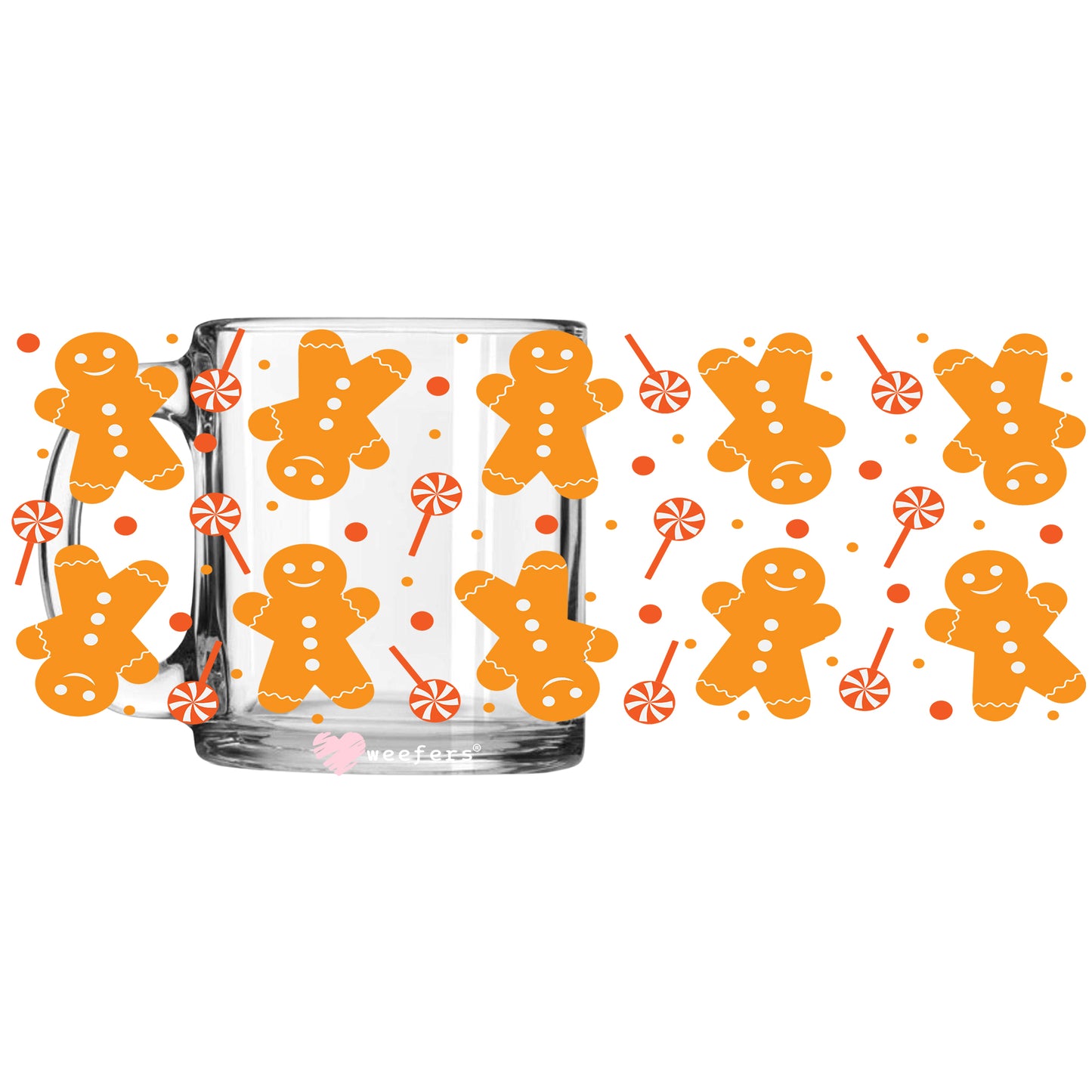 Gingerbread Men Christmas 11oz Coffee Mug UV DTF or Sublimation Wrap - Decal - Weefers