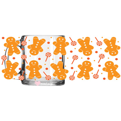 Gingerbread Men Christmas 11oz Coffee Mug UV DTF or Sublimation Wrap - Decal - Weefers