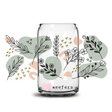 Load image into Gallery viewer, Boho Green and Blush 16oz Libbey Glass Can UV-DTF or Sublimation Wrap - Decal
