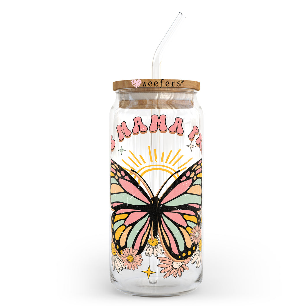This Mama Prays Butterfly 20oz Libbey Glass Can UV-DTF or Sublimation Wrap - Decal