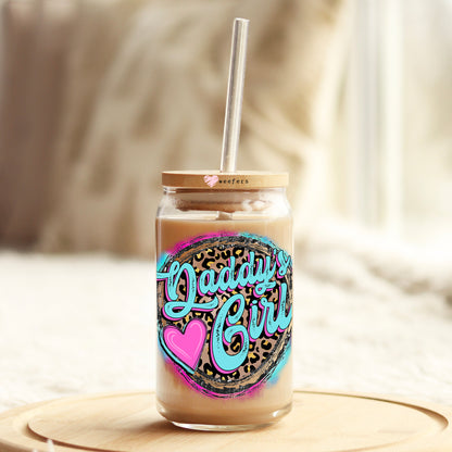 Daddy's Girl 16oz Libbey Glass Can UV DTF or Sublimation Cup Wrap - Decal - Weefers