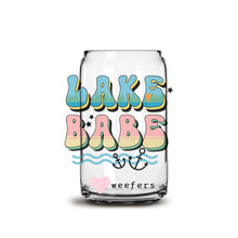 Load image into Gallery viewer, Retro Lake Babe 16oz Libbey Glass Can UV-DTF or Sublimation Wrap - Decal
