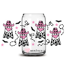 Load image into Gallery viewer, Pink Cowboy Ghosts 16oz Libbey Glass Can UV-DTF or Sublimation Wrap - Decal
