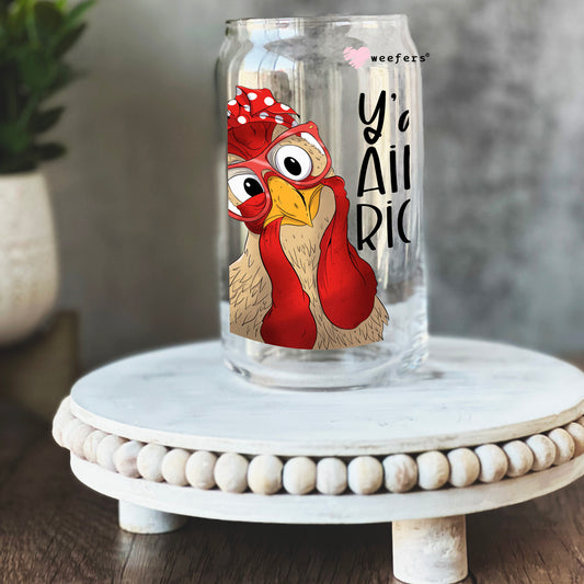 Y'all Ain't Right 16oz Libbey Glass Can UV DTF or Sublimation Cup Wrap - Decal Transfer Weefers