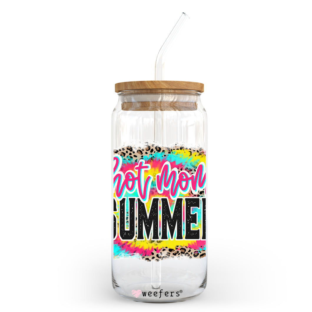 Hot Mom Summer 20oz Libbey Glass Can UV-DTF or Sublimation Wrap - Decal