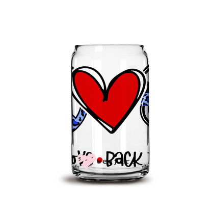 Peace Love Back the Blue Police 16oz Libbey Glass Can UV DTF or Sublimation Wrap - Decal - Weefers