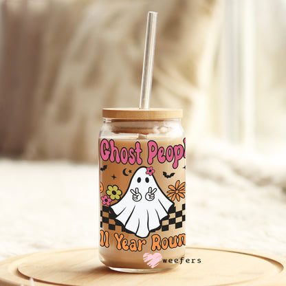 I Ghost People Year Round 16oz Libbey Glass Can UV DTF or Sublimation Wrap - Decal - Weefers