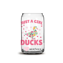 Load image into Gallery viewer, Just a Girl Who Loves Ducks 16oz Libbey Glass Can UV-DTF or Sublimation Wrap - Decal
