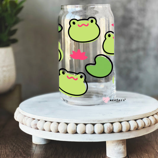 Froggy Frog Libbey Glass Can UV DTF or Sublimation Wrap - Decal - Weefers