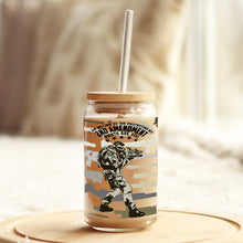 Load image into Gallery viewer, a mason jar with a straw in it sitting on a wooden coaster
