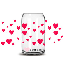 Load image into Gallery viewer, Valentine Red Hearts Libbey Glass Can Wrap UV-DTF Sublimation Transfers
