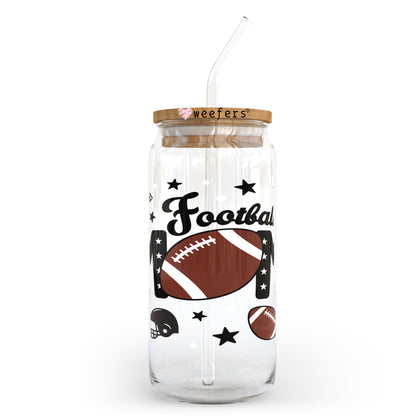 Football Mom 20oz Libbey Glass Can, 34oz Hip Sip, 40oz Tumbler UV DTF or Sublimation Decal Transfer - Weefers