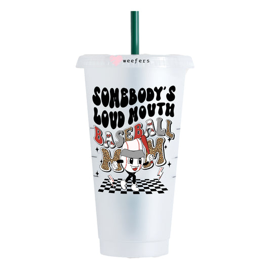 Somebody's Loud Mouth Baseball Mom 24oz UV DTF Cold Cup Wrap - Ready to apply Decal - Weefers