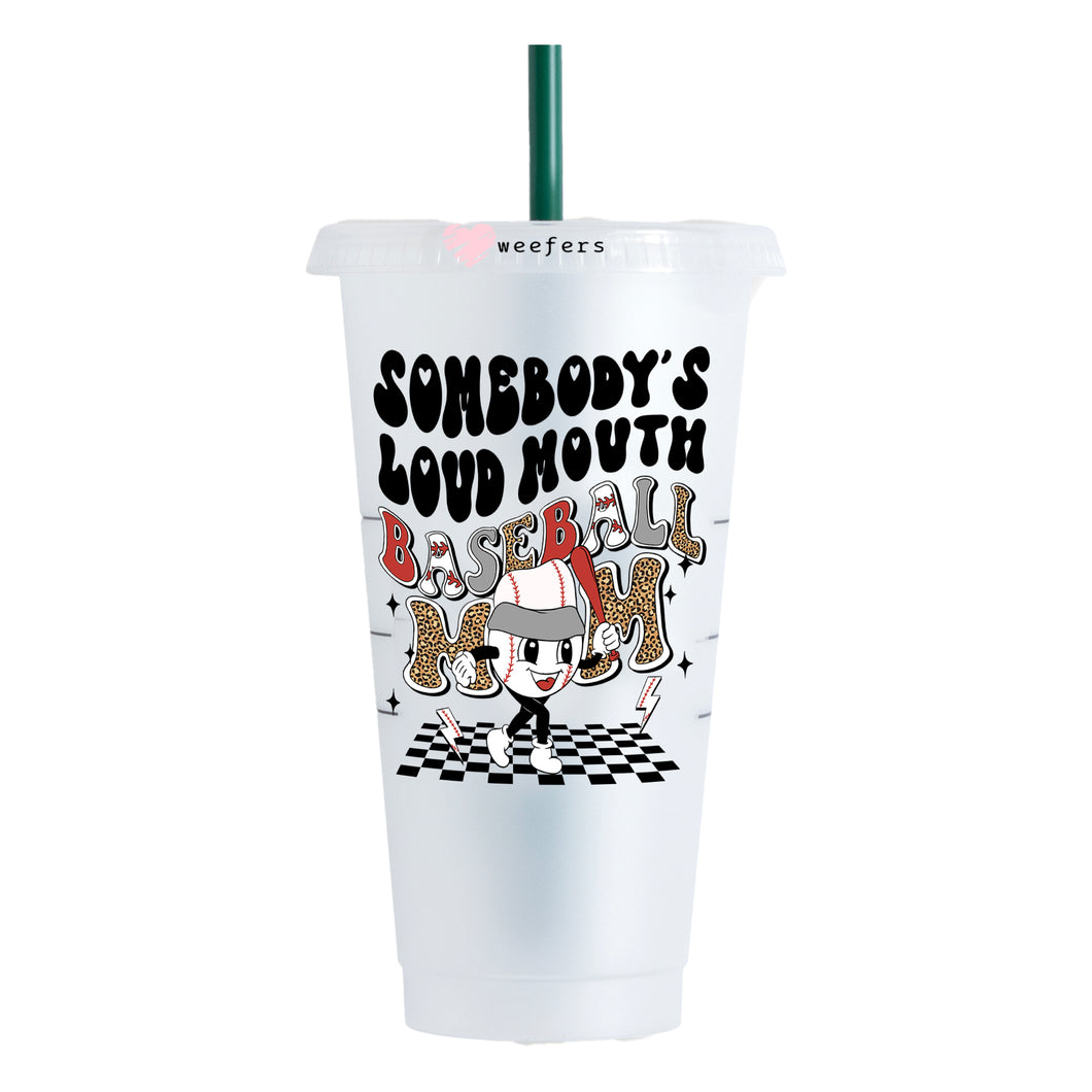 Somebody's Loud Mouth Baseball Mom 24oz UV-DTF Cold Cup Wrap - Ready to apply Decal