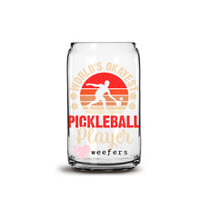 Load image into Gallery viewer, World&#39;s Okayest Pickleball Player 16oz Libbey Glass Can UV-DTF or Sublimation Wrap - Decal
