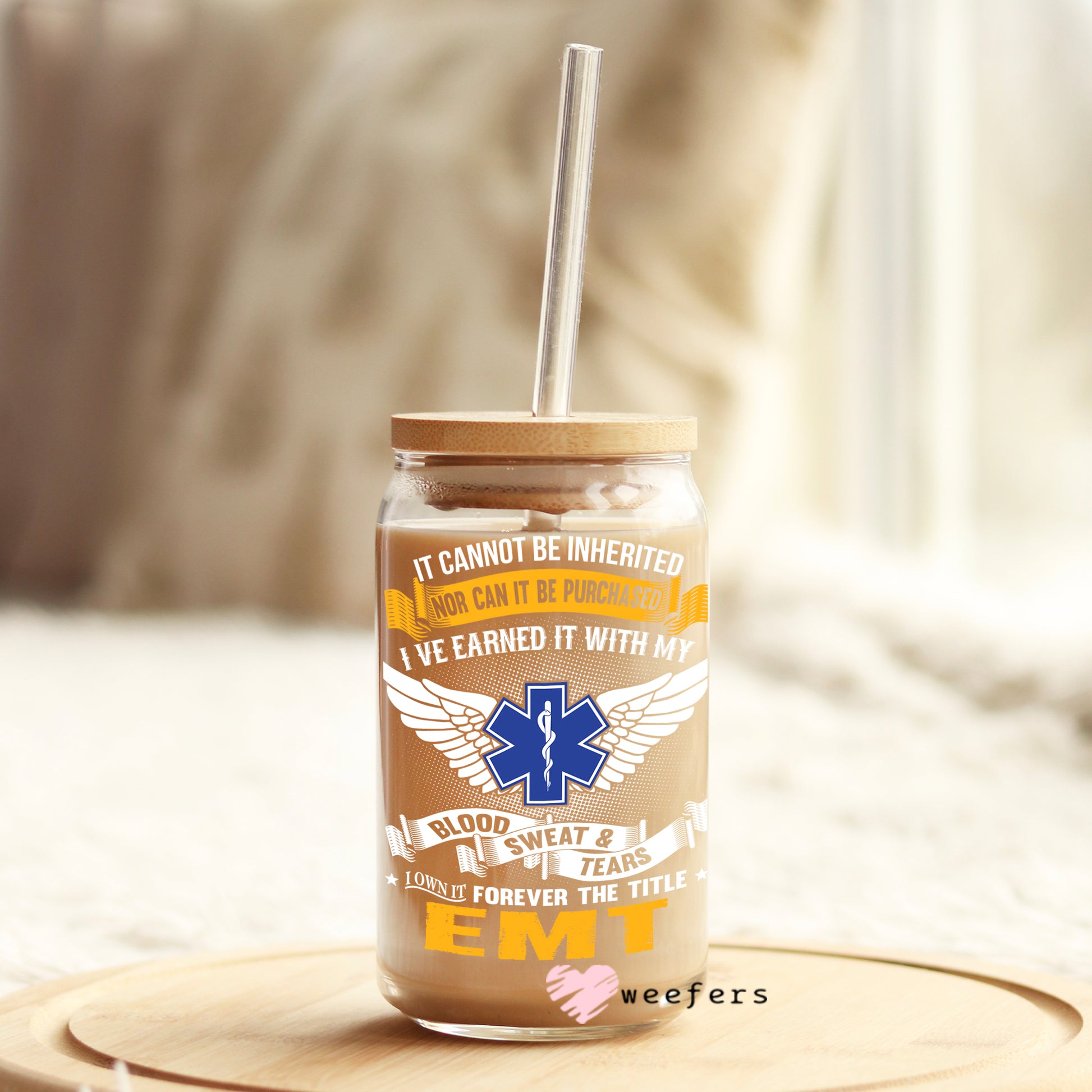 EMT Forever 16oz Libbey Glass Can UV DTF or Sublimation Wrap - Decal - Weefers