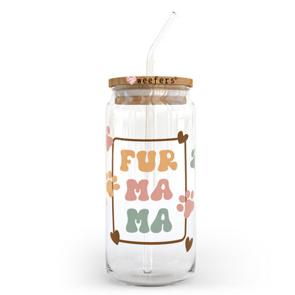 Boho Fur Mama 20oz Libbey Glass Can, 34oz Hip Sip, 40oz Tumbler UV DTF or Sublimation Decal Transfer - Weefers