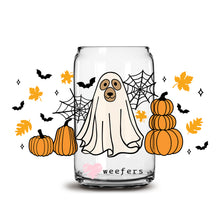 Load image into Gallery viewer, Ghost Dog Halloween 16oz Libbey Glass Can UV-DTF or Sublimation Wrap - Decal
