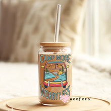 Load image into Gallery viewer, Camp More Worry Less 16oz Libbey Glass Can UV-DTF or Sublimation Wrap - Decal
