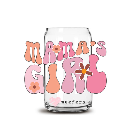 Mama's Girl 16oz Libbey Glass Can UV DTF or Sublimation Cup Wrap - Decal Transfer - Weefers