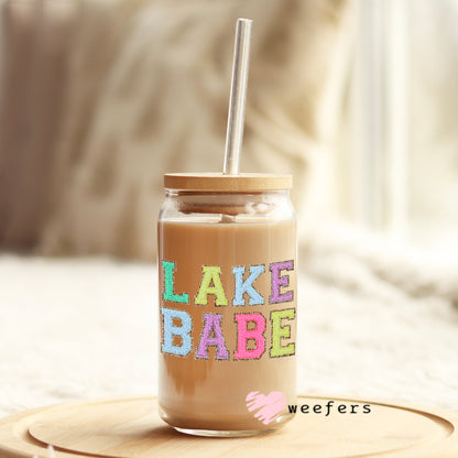 Lake Babe Faux Chenelle 16oz Libbey Glass Can UV DTF or Sublimation Wrap - Decal - Weefers