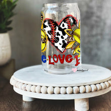 Load image into Gallery viewer, Peace Love Softball 16oz Libbey Glass Can UV-DTF or Sublimation Wrap - Decal
