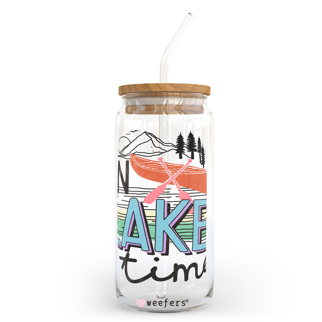 On Lake Time 20oz Libbey Glass Can, 34oz Hip Sip, 40oz Tumbler UVDTF or Sublimation Decal Transfer