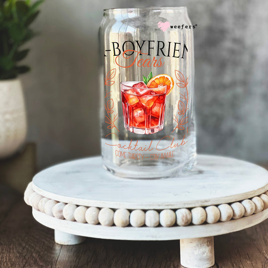 Ex-Boyfriend Tears Extra Bitter Cocktail Club 16oz Libbey Glass Can UV DTF or Sublimation Cup Wrap - Decal Weefers