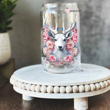 Load image into Gallery viewer, a vase with a deer head painted on it
