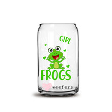 Load image into Gallery viewer, Just a Girl who Loves Frogs 16oz Libbey Glass Can UV-DTF or Sublimation Wrap - Decal
