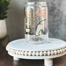 Load image into Gallery viewer, a glass jar with a polar bear drawn on it
