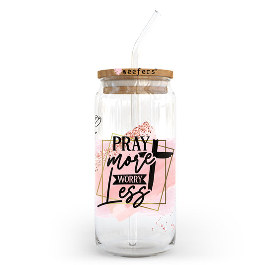 Pay More Worry Less 20oz Libbey Glass Can UV DTF or Sublimation Wrap - Decal - Weefers