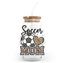 Load image into Gallery viewer, a soccer mom mason jar with a straw in it
