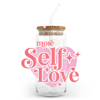 Self Love Pink 20oz Libbey Glass Can UV DTF or Sublimation Wrap - Decal - Weefers