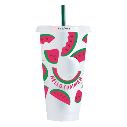 Watermelon Hello Summer HOLE 24oz Cold Cup UV DTF Wrap - Hole - Ready to apply Wrap - Weefers