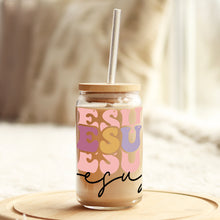 Load image into Gallery viewer, Jesus Jesus Jesus Christian 16oz Libbey Glass Can UV-DTF or Sublimation Wrap - Decal
