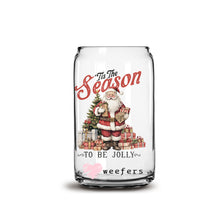 Load image into Gallery viewer, Tis the Season to Be Jolly Vintage Christmas 16oz Libbey Glass Can UV-DTF or Sublimation Wrap - Decal
