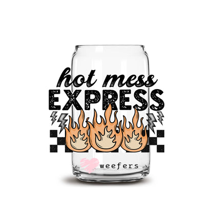 Hot Mess Express 16oz Libbey Glass Can UV DTF or Sublimation Cup Wrap - Decal Transfer - Weefers